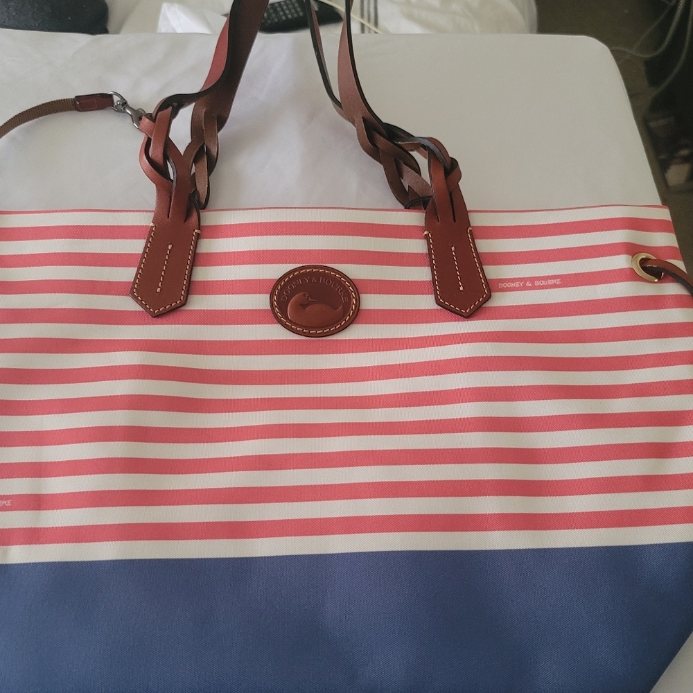 Dooney & Bourke Watermelon and Blue Shopper Beach Tote